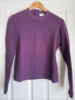 Carven Purple Textured Crewneck Sweater. Size medium.